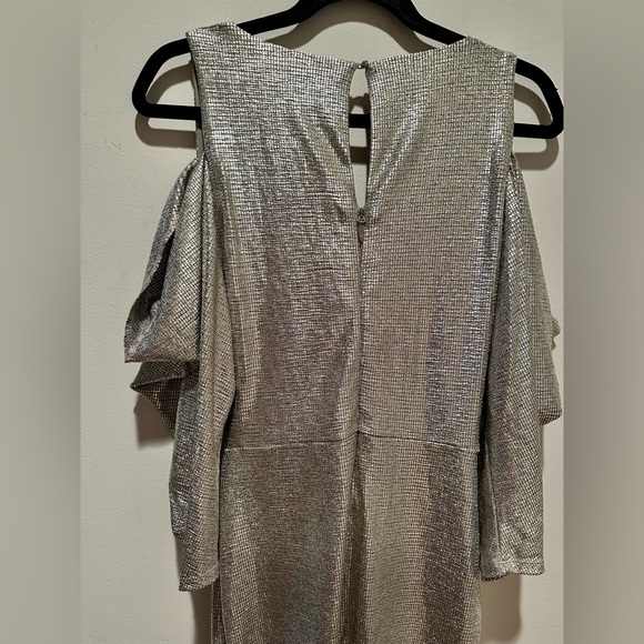 RACHEL Roy Wrap Gold Metallic Off Shoulder Dress - Picture 12 of 12